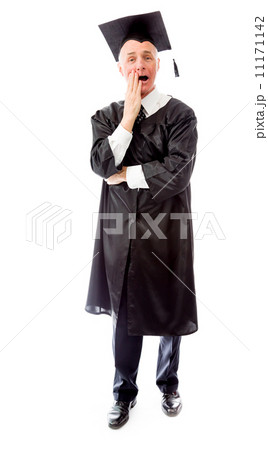 Senior male graduate looking surprised 11171142