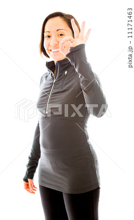 Young woman showing ok sign and smiling 11171463