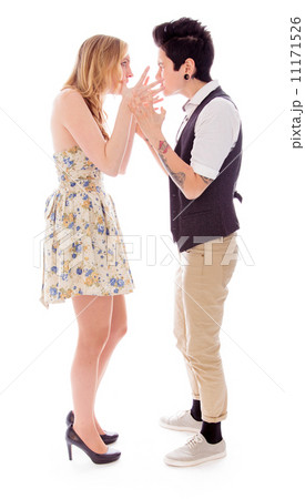 Lesbian couple fighting to each other Lesbian couple fighting to each other 11171526