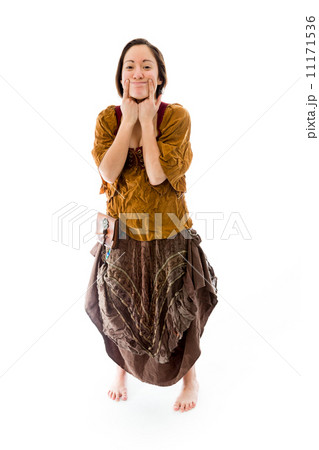 Young woman showing smiley face Young woman showing smiley face 11171536
