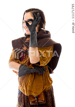 Young woman showing ok sign and smiling 11171795