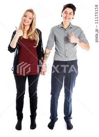 Same sex couple isolated on white background Same sex couple isolated on white background 11173158