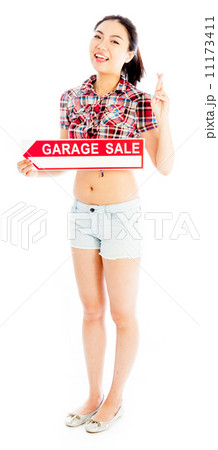 Isolated on white sexy asian cowgirl garage sale Isolated on white sexy asian cowgirl garage sale 11173411