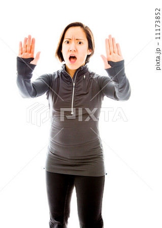 Young woman making stop gesture sign Young woman making stop gesture sign 11173852