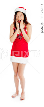 Sexy asian santa claus scared screaming Sexy asian santa claus scared screaming 11176064
