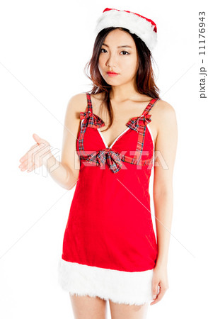 Sexy asian santa claus angry hand shake 11176943