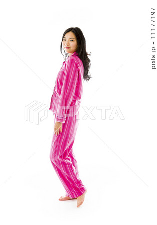 Side profile of an Asian young woman smiling 11177197