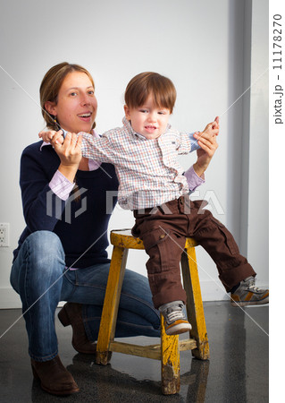 Woman playing with her son Woman playing with her son 11178270