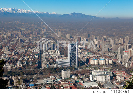 City viewed from San Cristobal hill, Santiago, Chile 11180361