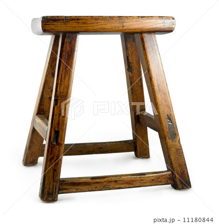 antique asian stool isolated on a white background 11180844