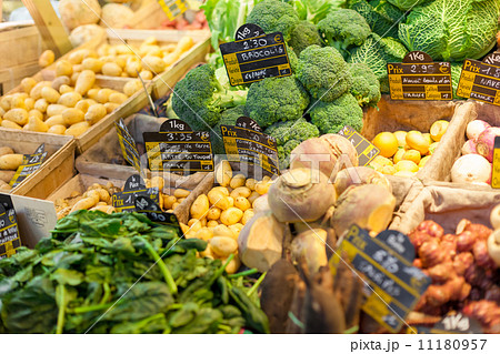 Assorted vegetables for sale in a supermarket 11180957