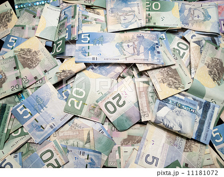 Full frame of Canadian dollar bills 11181072