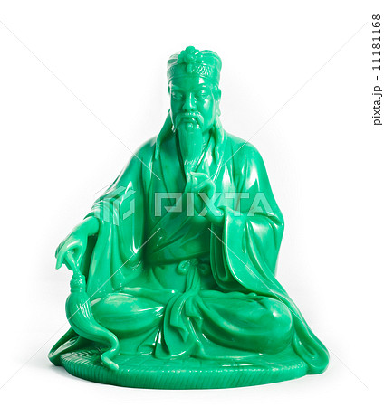 green jade buddha isolated on a white background 11181168
