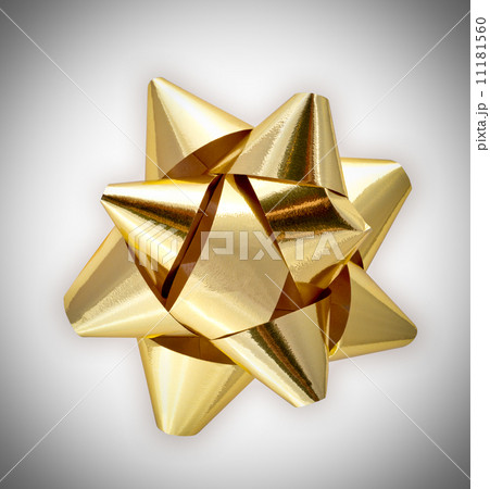 golden bow isolated on a white background 11181560