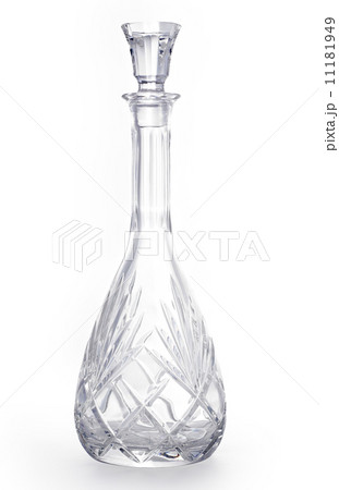 crystal wine carafe isolated on a white background 11181949