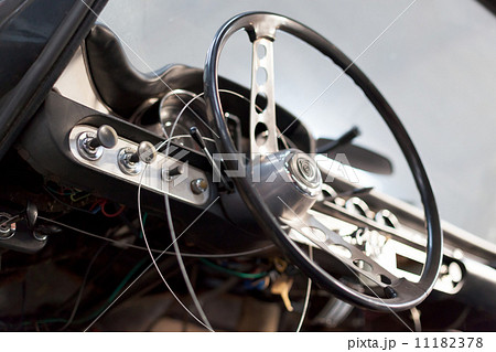 Steering wheel of a vintage car Steering wheel of a vintage car 11182378