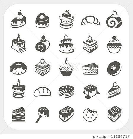 Cakes And Dessert Icons Setのイラスト素材