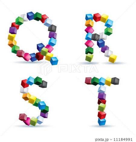 Four letters made of colored blocks 11184991