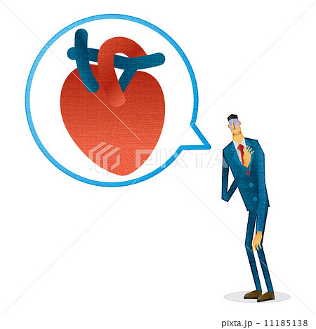 男性 心臓 心臓発作 心臓病 心筋梗塞 のイラスト素材
