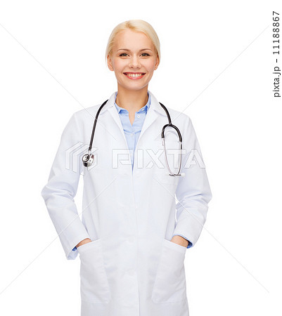 smiling female doctor with stethoscope 11188867