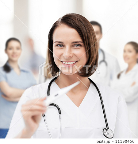 doctor with thermometer and stethoscope doctor with thermometer and stethoscope 11190456