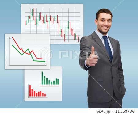 handsome buisnessman showing thumbs up 11190736