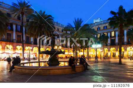 Placa Reial in winter evening. Barcelona Placa Reial in winter evening. Barcelona 11192076