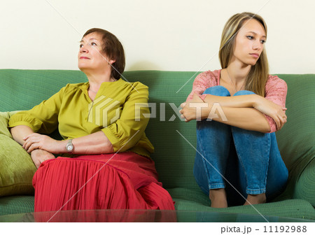 Sad young woman and mature mother after conflict 11192988