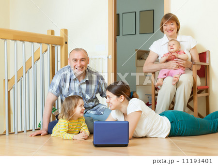 Happy multigeneration family together Happy multigeneration family together 11193401