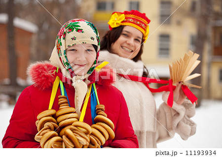girls celebrating Shrovetide 11193934