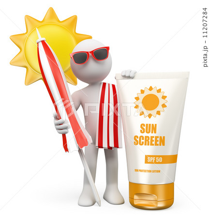 3D white people. Summer sunscreen 11207284