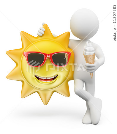 3D white people. Summer ice cream 11207285