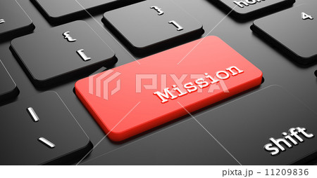 Mission on Red Keyboard Button. 11209836