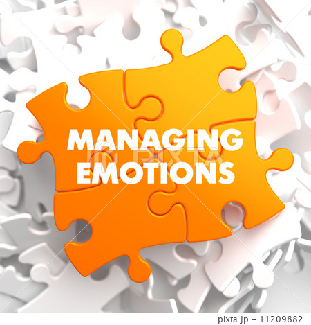 Managing Emotions on Yellow Puzzle. 11209882