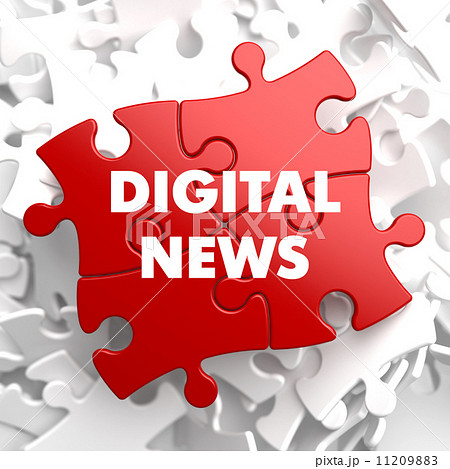 Digital News on Red Puzzle. 11209883