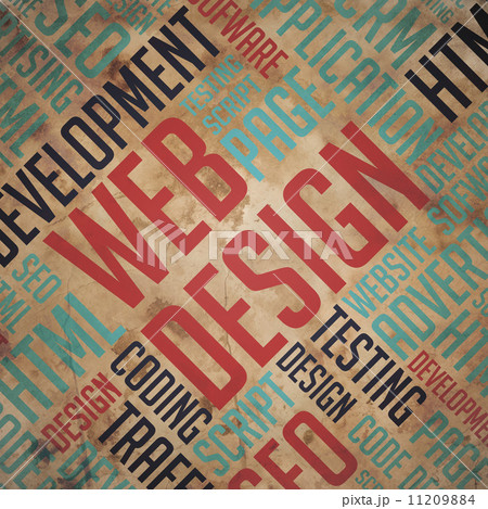Web Design - Grunge Word Cloud Concept. Web Design - Grunge Word Cloud Concept. 11209884