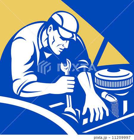 Automobile car repair mechanic with spanner 11209997