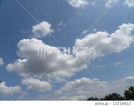 梅雨の晴間の青い空と白い雲 梅雨の晴間の青い空と白い雲 11210922