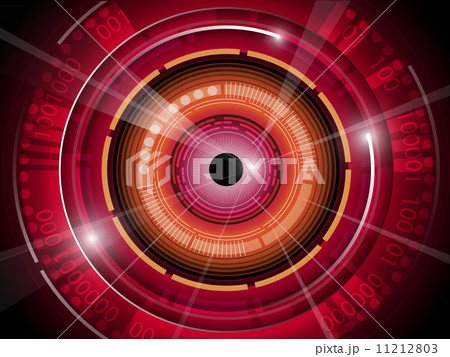 illustration of red eyeball with technology background illustration of red eyeball with technology background 11212803