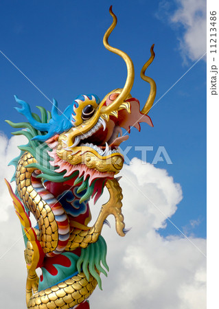 Chinese dragon statue on the sky Chinese dragon statue on the sky 11213486