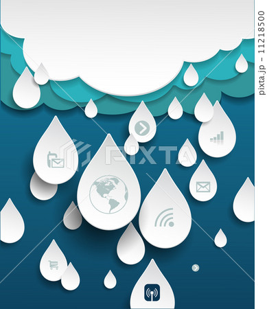 Cloud computing with icon in rain drops 11218500