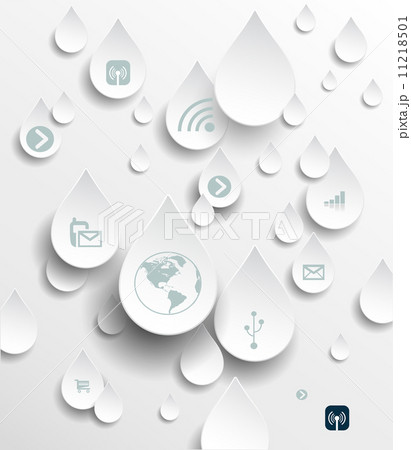 Paper cloud computing with icon in rain drops 11218501