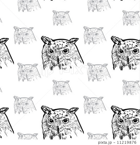 Seamless pattern of siberian eagle owl background 11219876