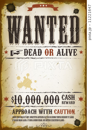 Wanted Vintage Western Posterのイラスト素材