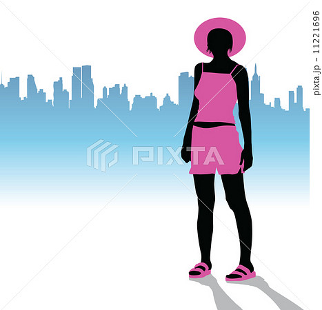 Girl in Pink Dress 11221696