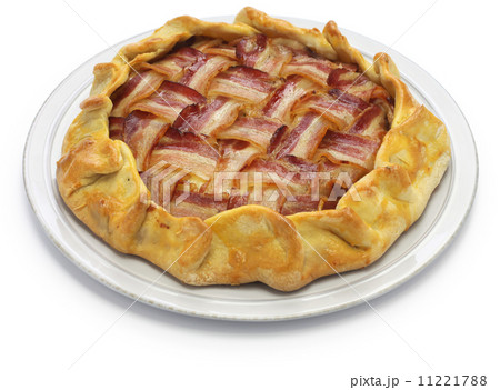 手作りベーコンパイの写真素材