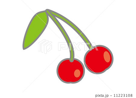 さくらんぼのフルーツの可愛いイラストのイラスト素材 11223108 Pixta