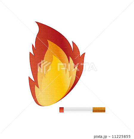 煙草 たばこ タバコ 火災 火事のイラスト素材