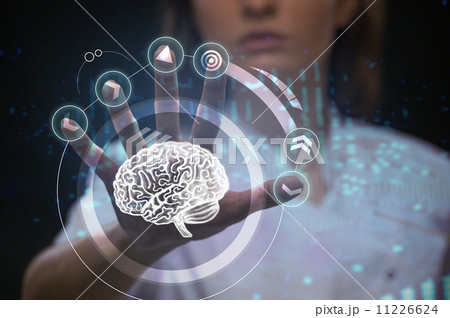 Doctor working futuristic touch screen interface 11226624