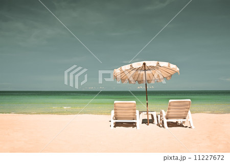 Beach chairs with umbrella Beach chairs with umbrella 11227672